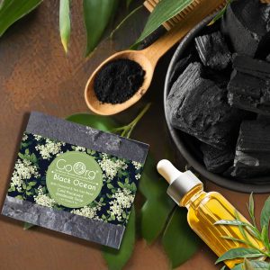 GoOrg Black Ocean Cold Processed Handmade Soap with Tea Tree & Fougere Oil Blend